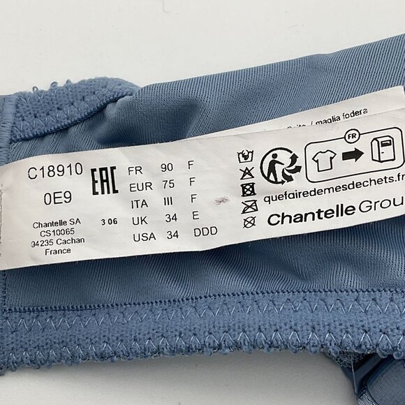 Chantelle Magnifique Seamless Unlined Minimizer Underwire Bra Slate Blue 34DDD - Picture 5 of 9
